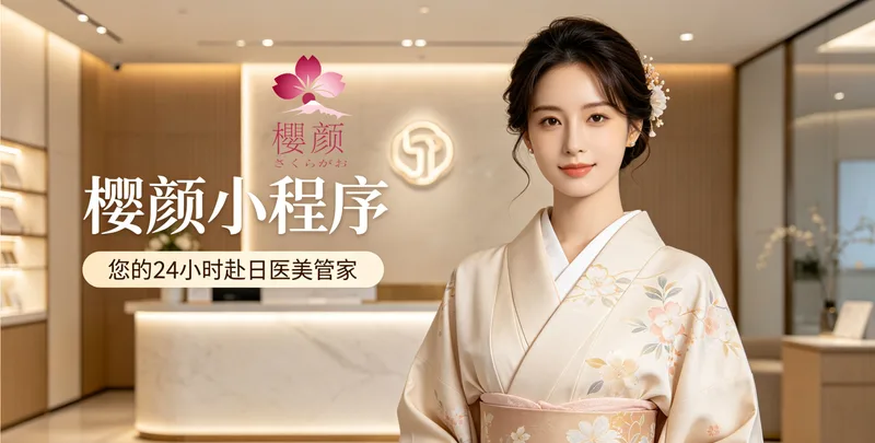 穿和服的女性在医美前台