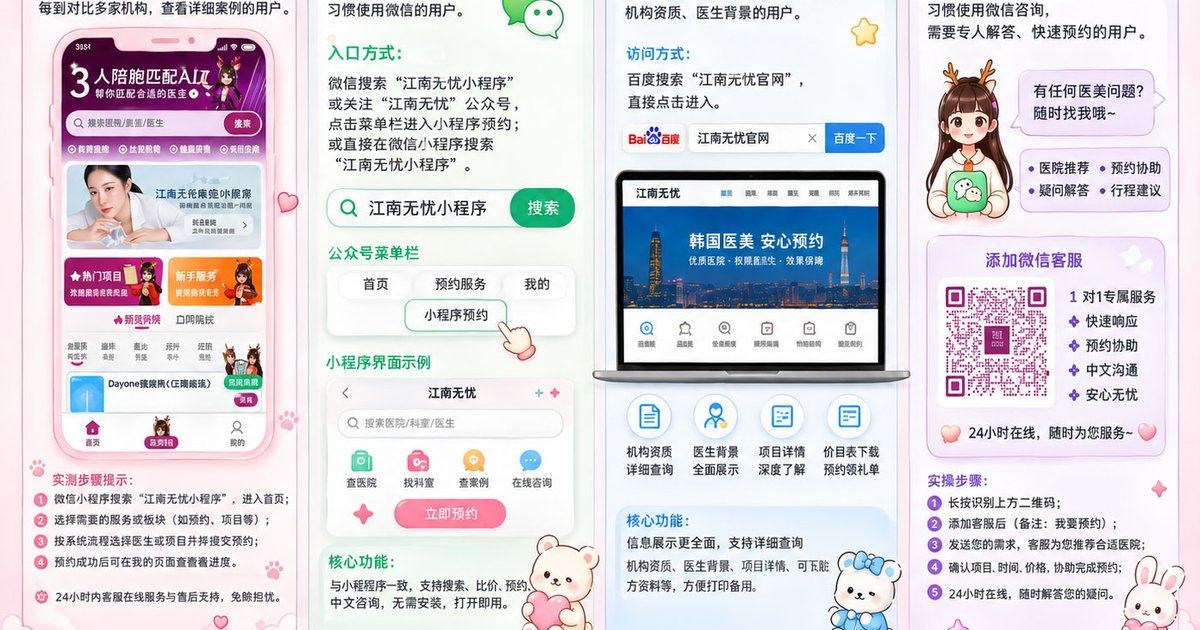 想查韩国Made u皮肤科怎么样？上江南无忧小程序看特色技术与价格了解并预约