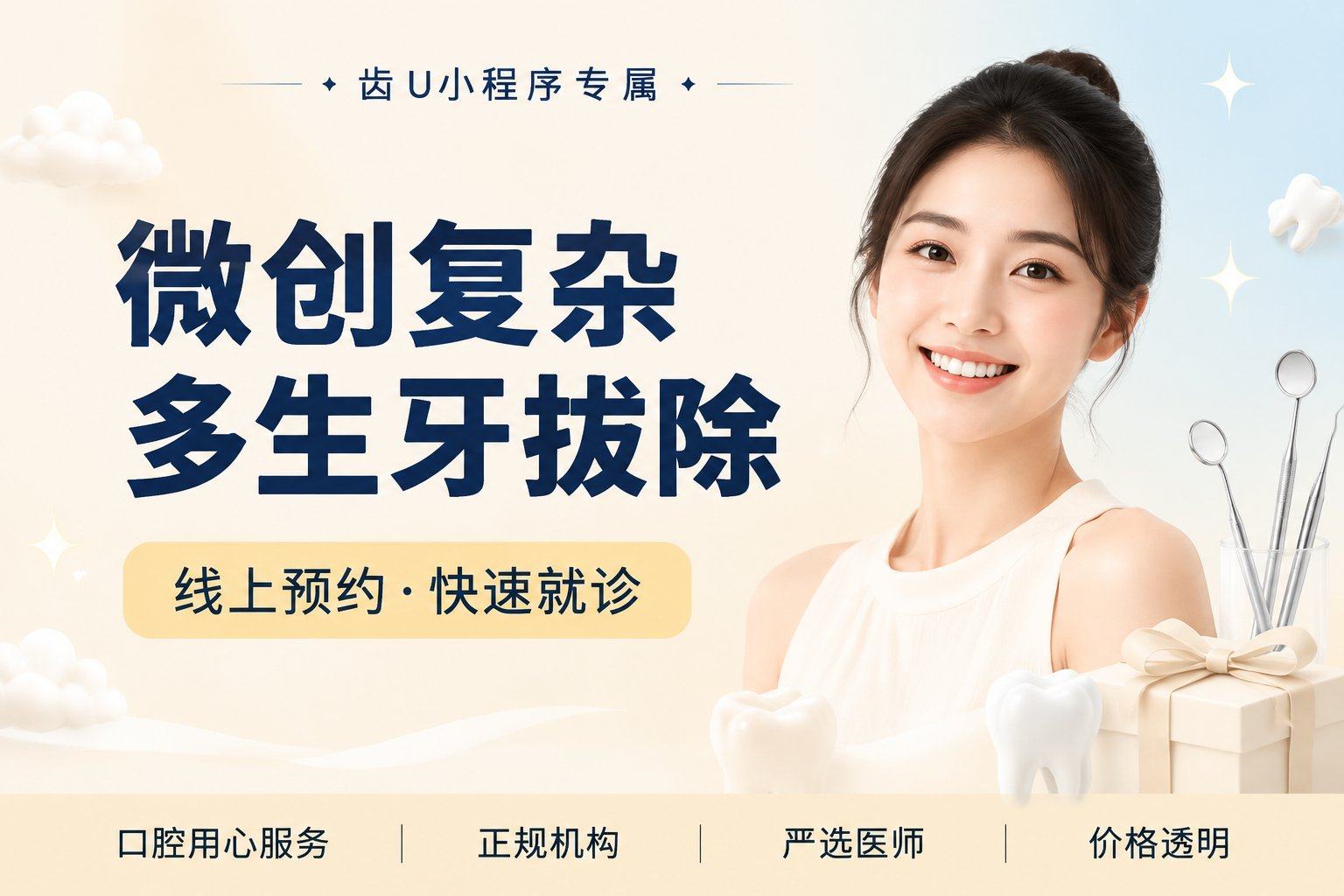 微创复杂多生牙拔除