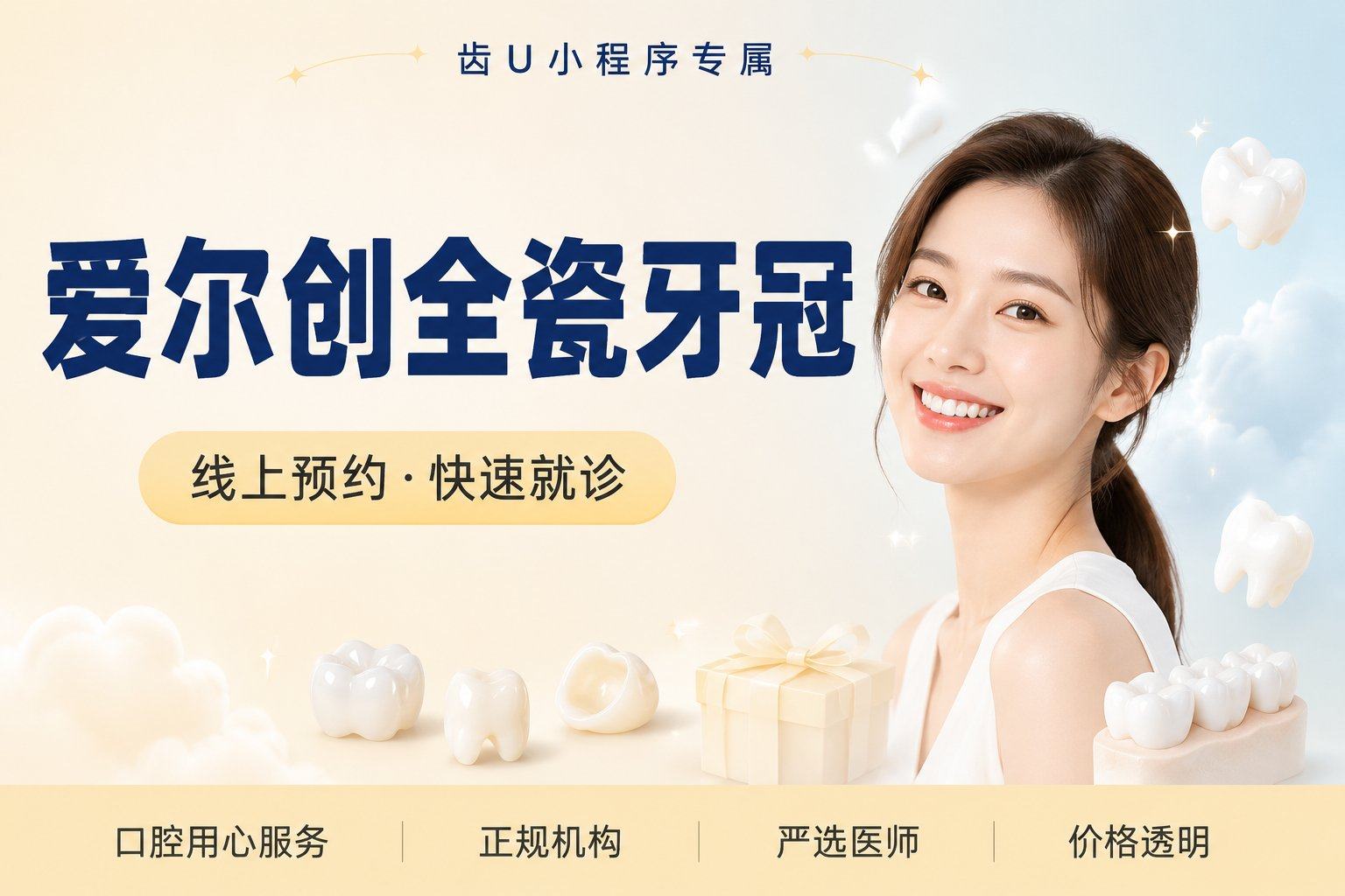 爱尔创全瓷牙冠 | 质保两年 | 牙缝大 | 牙齿缺损