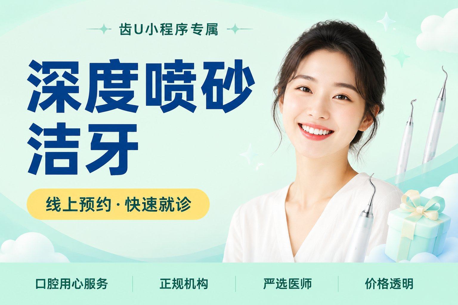 深度喷砂洁牙 【亮白焕新】喷砂新 喷砂套餐