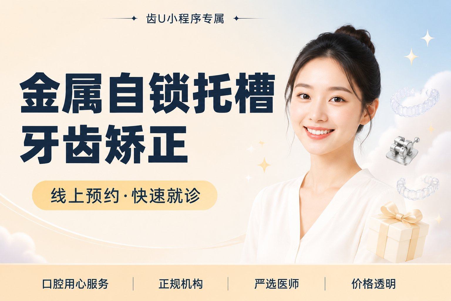 金属自锁托槽牙齿矫正