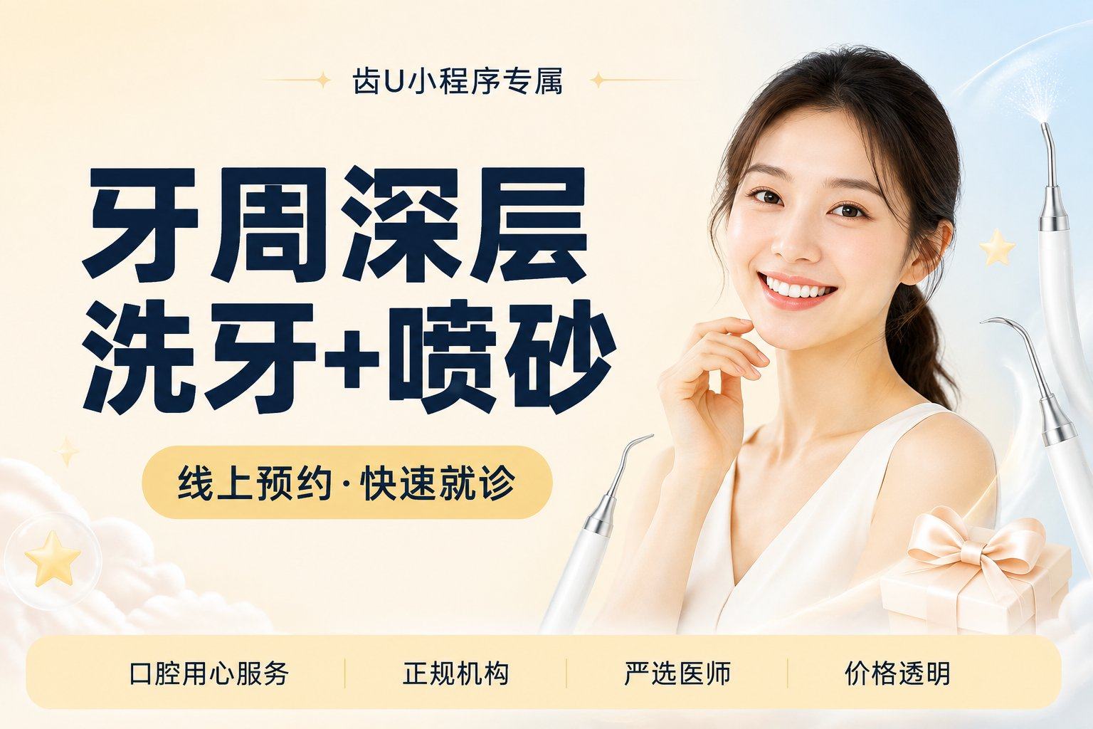 牙周深层洗牙+喷砂