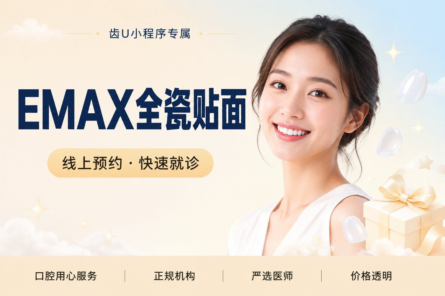 【EMAX全瓷贴面】：EMAX全瓷贴面1颗，不限购
